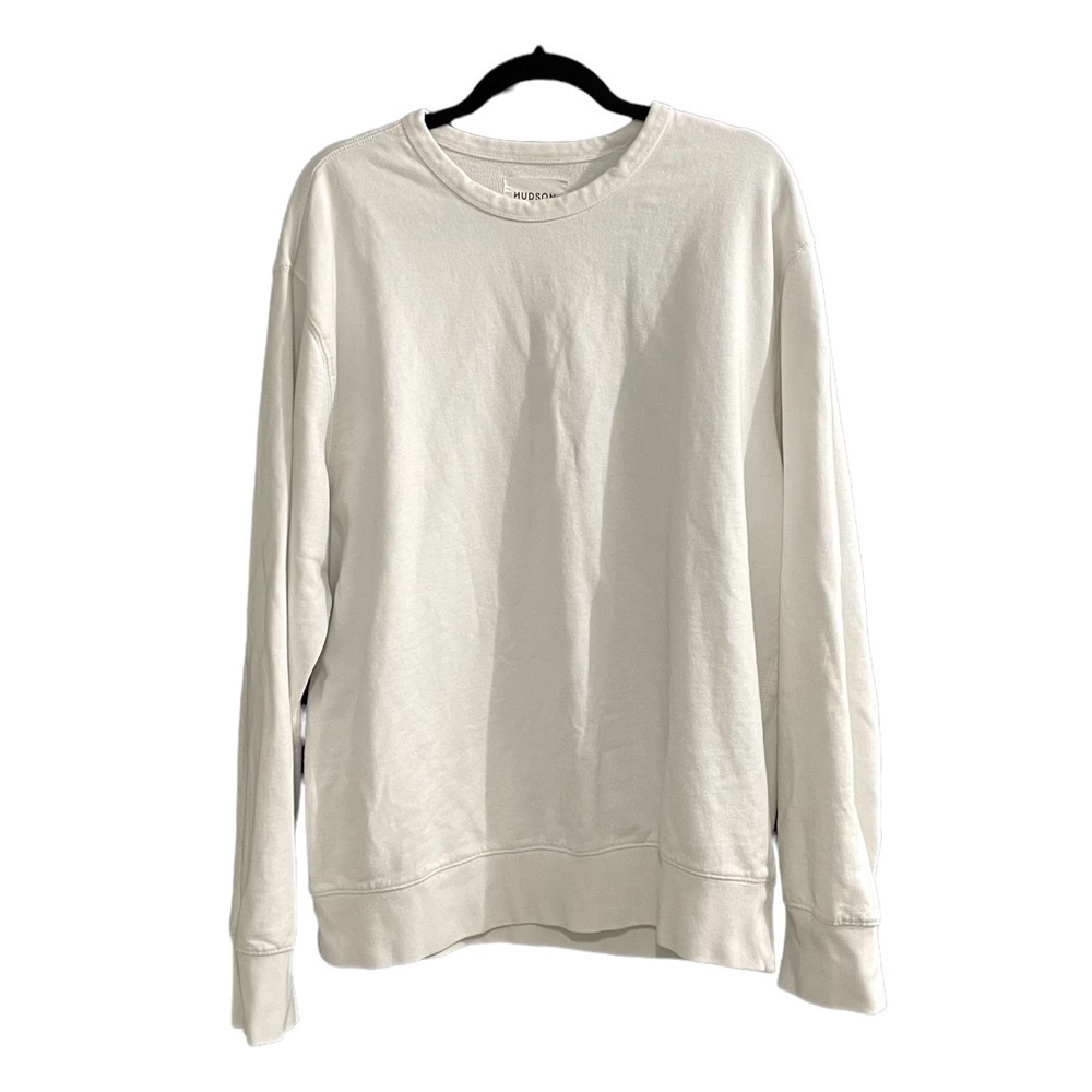 HUDSON NORTH White Crew Neck Long Sleeve Oversized Sweatshirt L